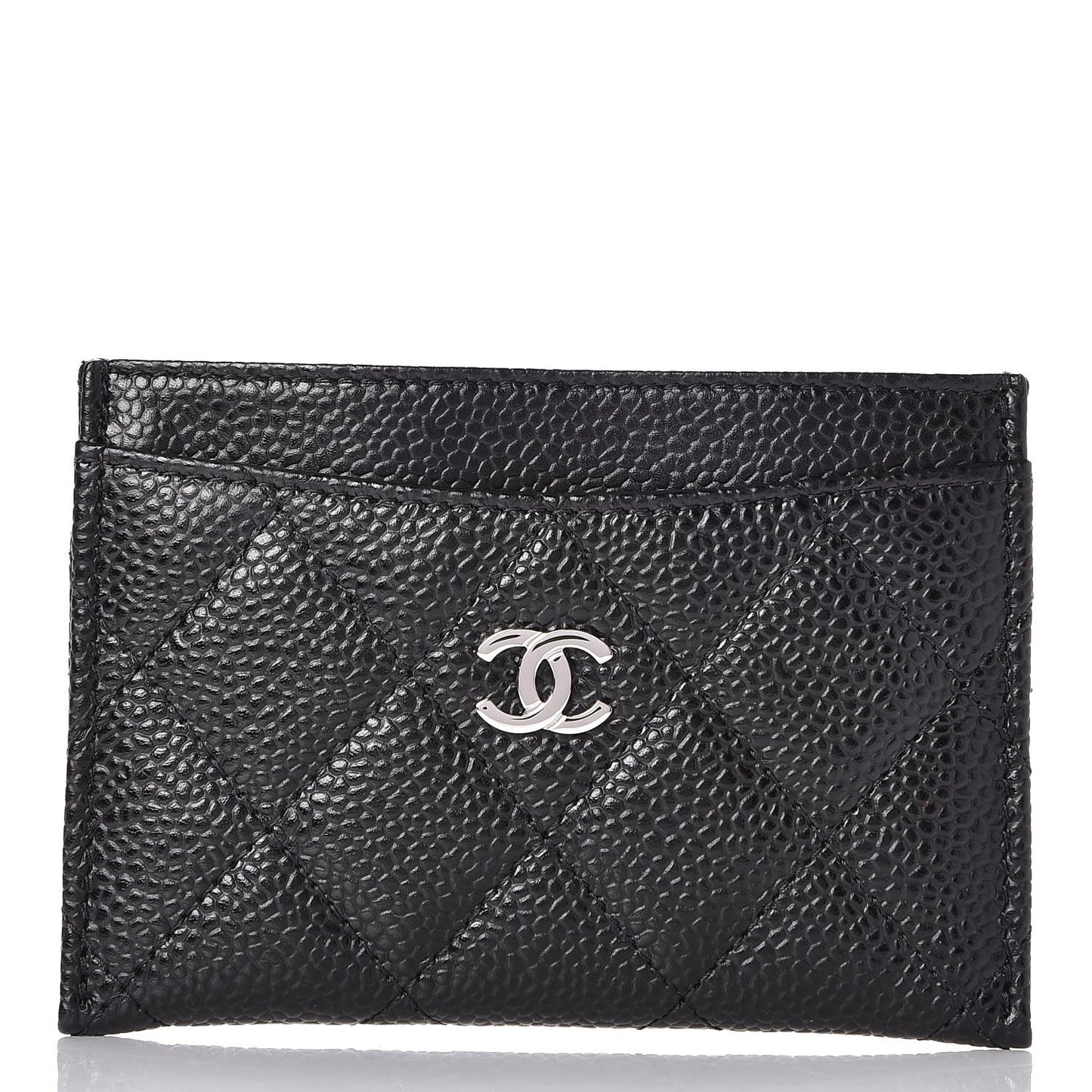 Caviar Quilted Card Holder Black