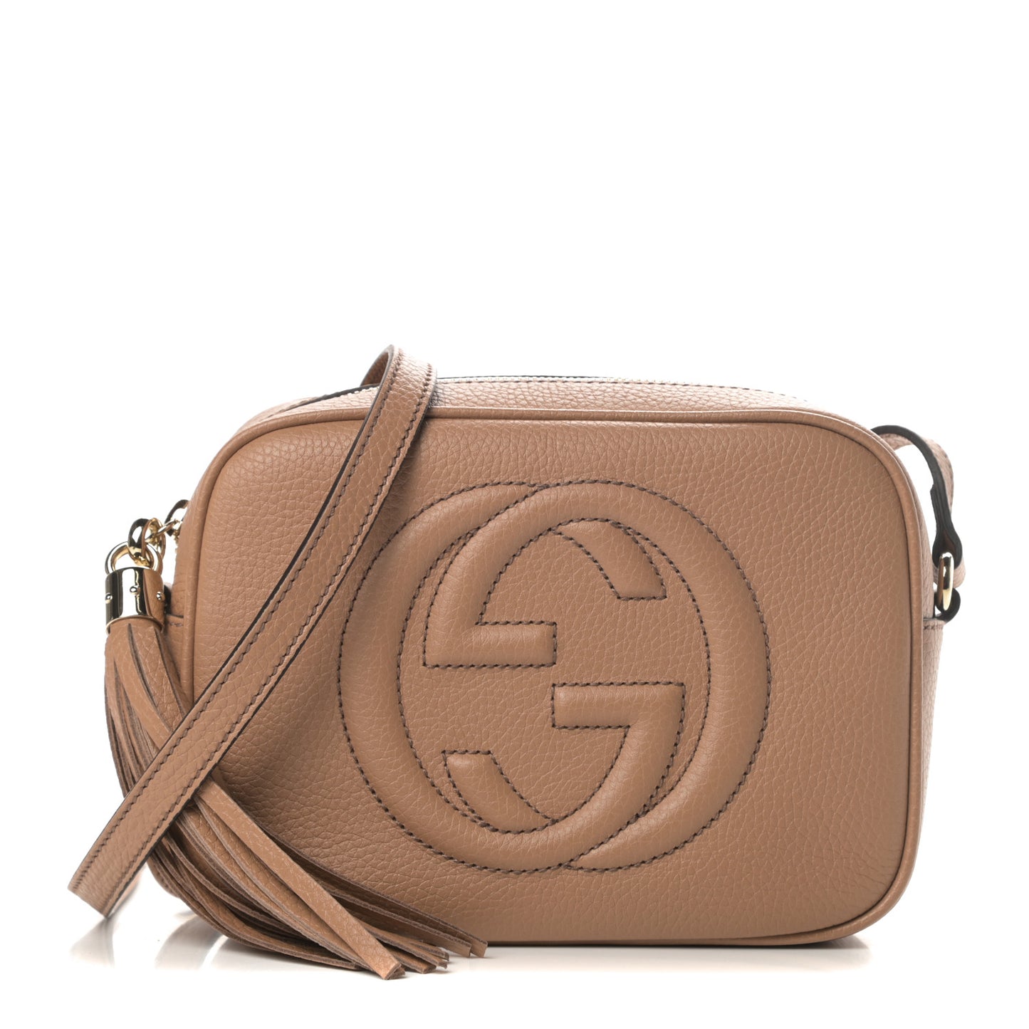 Pebbled Calfskin Small Soho Disco Bag Rose Beige