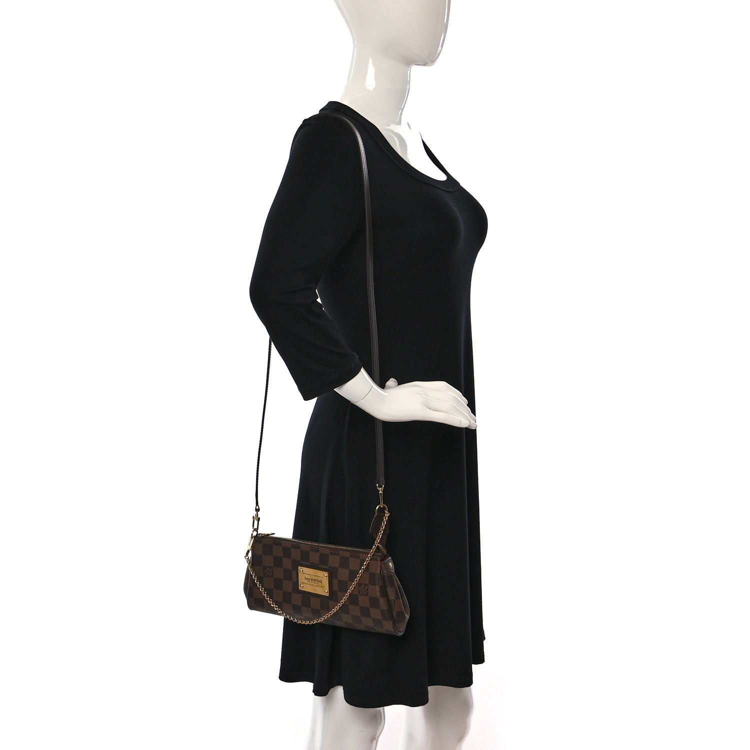 Louis Vuitton Damier Ebene Eva Clutch 2 of 8