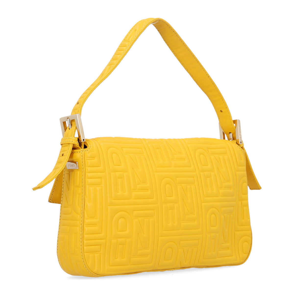Nappa Logo Embossed Baguette Lemon Giallo