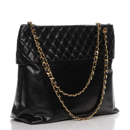 Chanel Calfskin Quilted Large Shoulder Bag Black 3 of 8