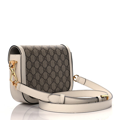 Gucci GG Supreme Monogram Web Mini Horsebit 1955 Shoulder Bag Beige Mystic White 3 of 13