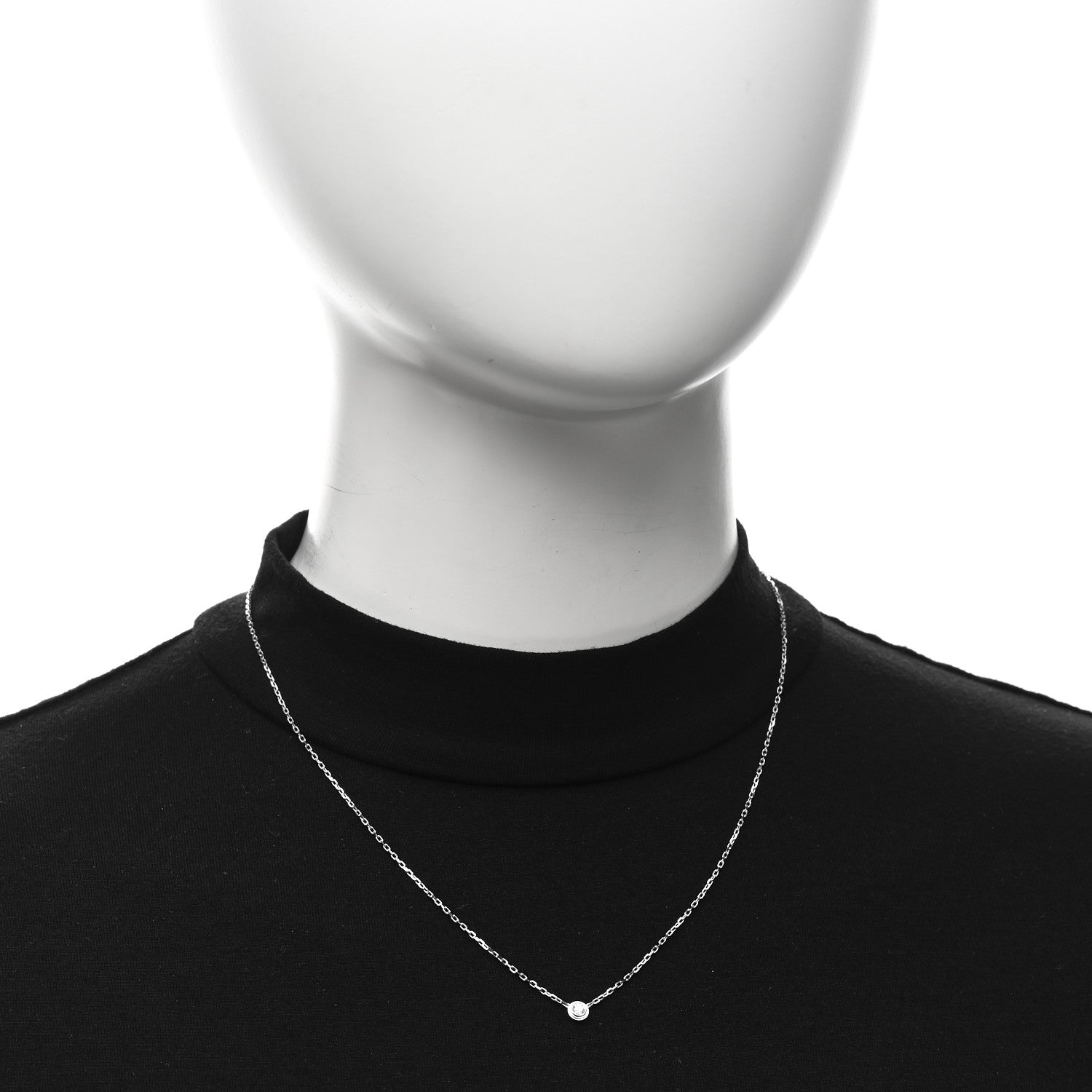 Cartier 18K White Gold Diamond SM D'Amour Pendant Necklace 2 of 5
