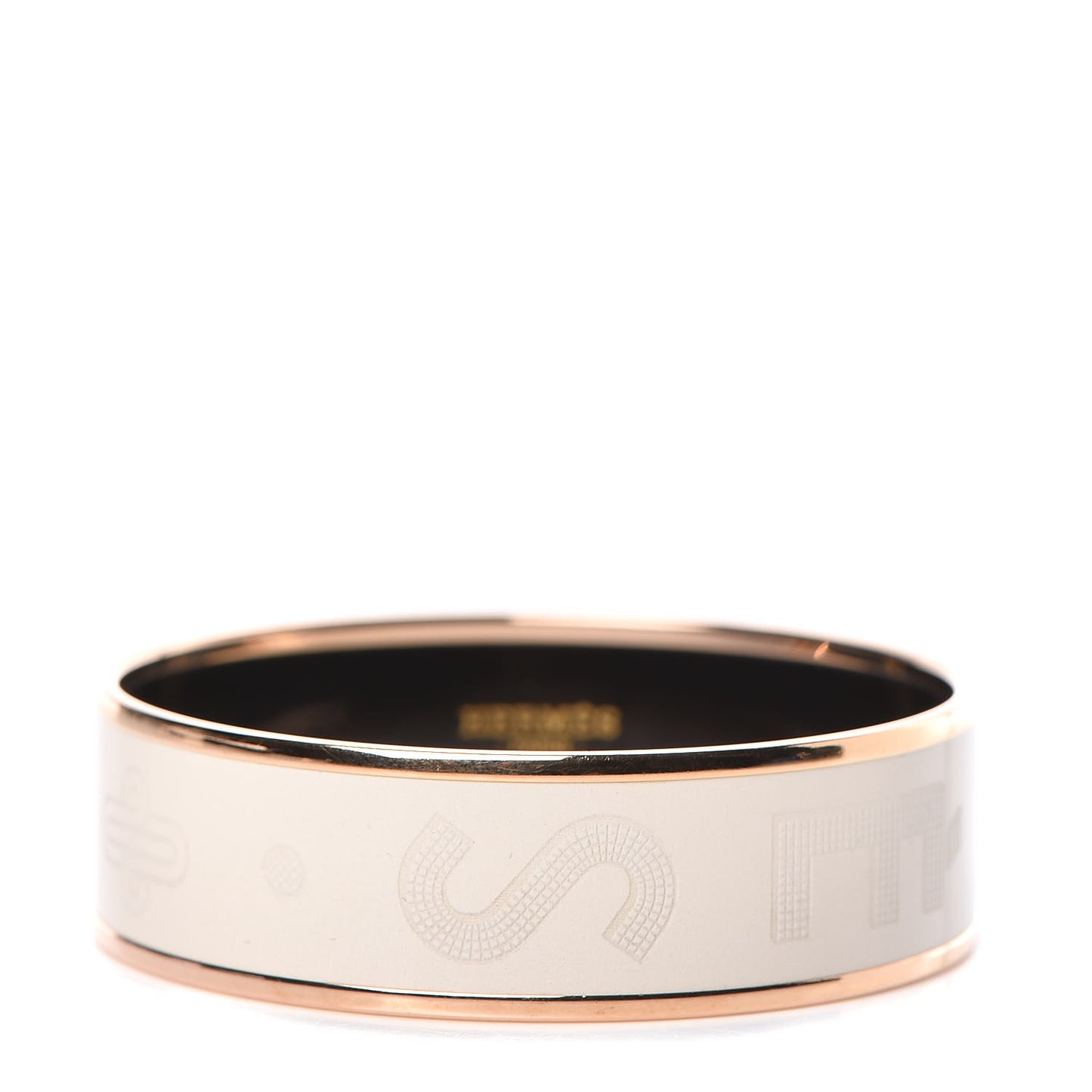 Enamel Wide Printed Sellier Bracelet 62 Pannacotta