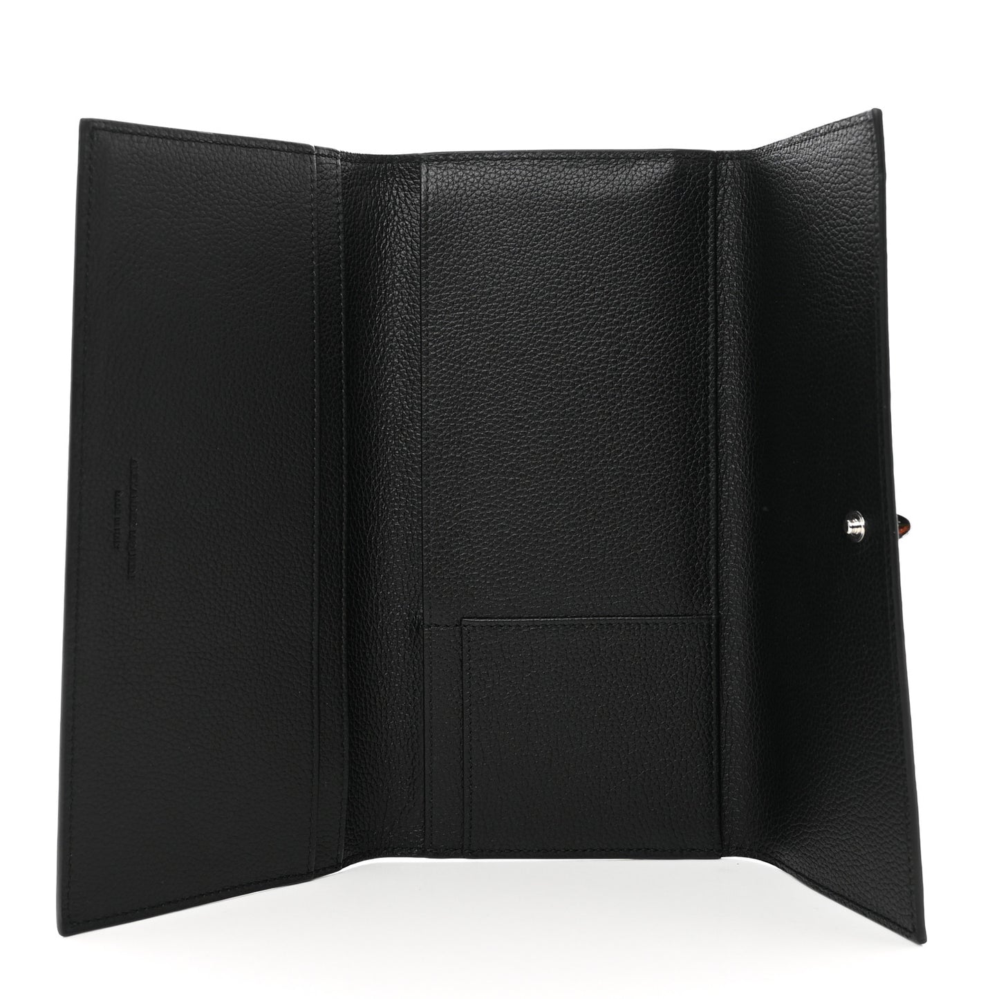 Calfskin Skull Clutch Wallet Black