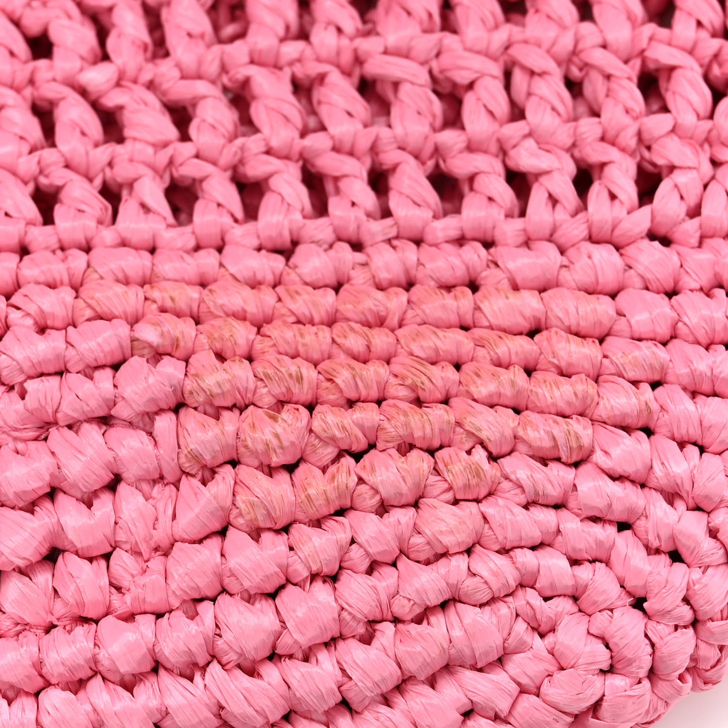 Yarn Raffia Effect Crochet Logo Embroidered Shopping Tote Bag Petalo