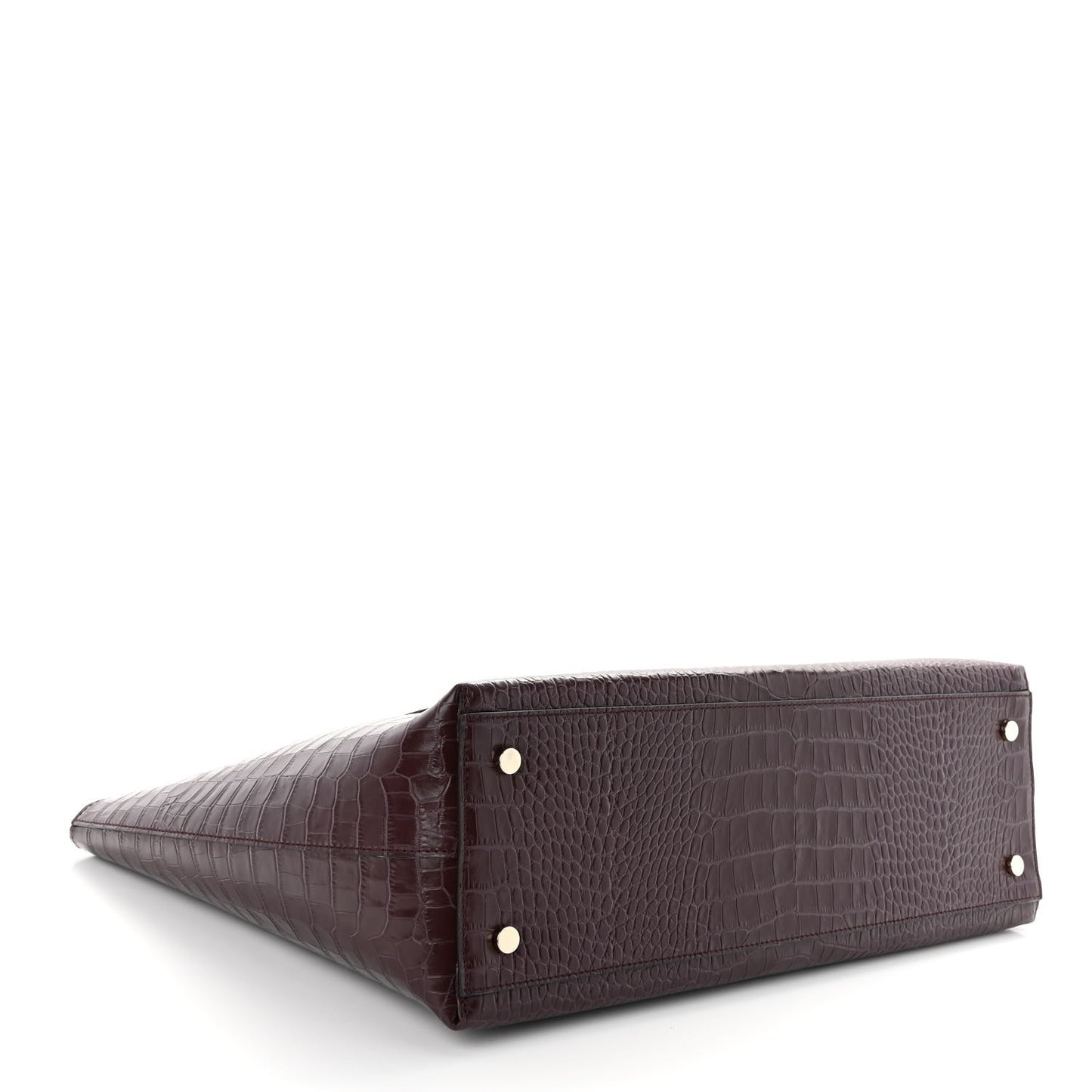 Crocodile Embossed Calfskin JC Tote Bordeaux