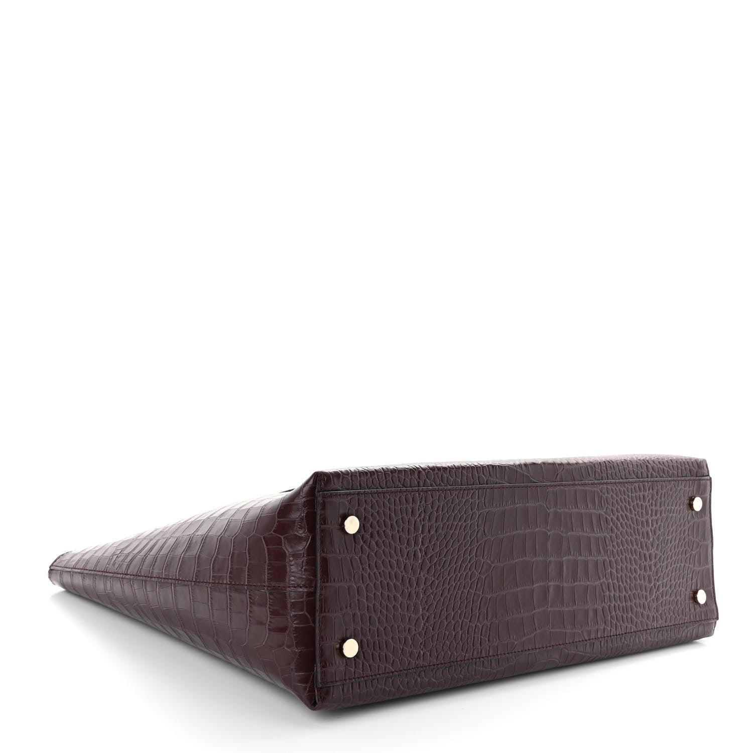 Jimmy Choo Crocodile Embossed Calfskin JC Tote Bordeaux 4 of 9