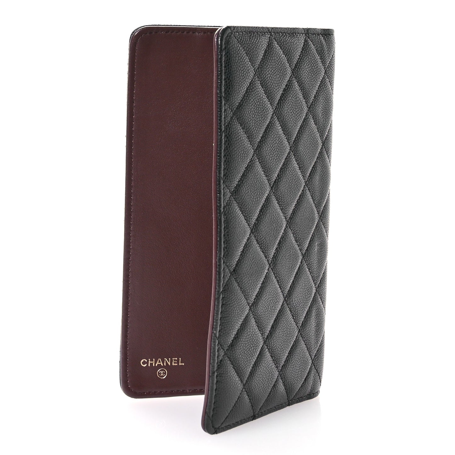 Caviar Quilted Medium Agenda Cover Black