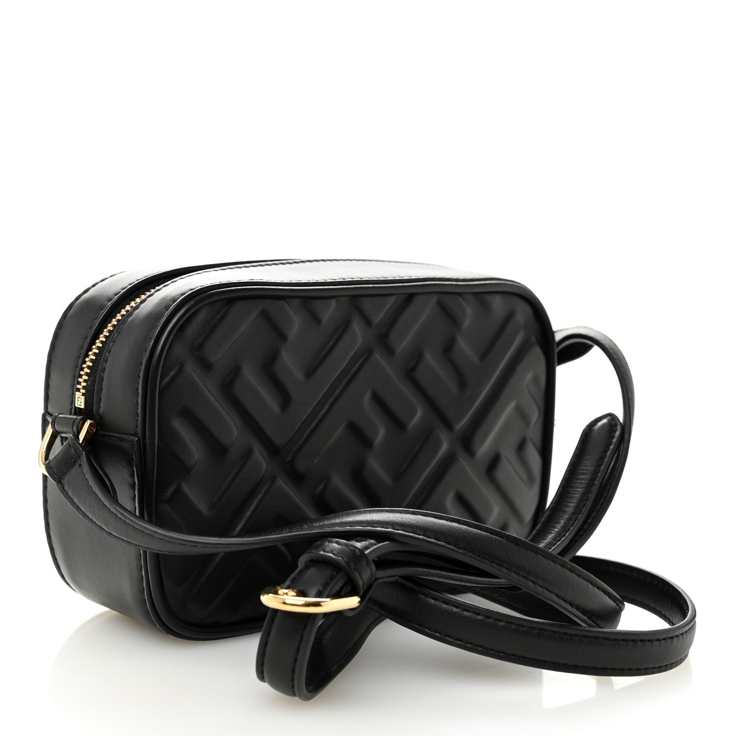 Fendi Vitello Epoque FF Embossed Camera Case Black 3 of 11
