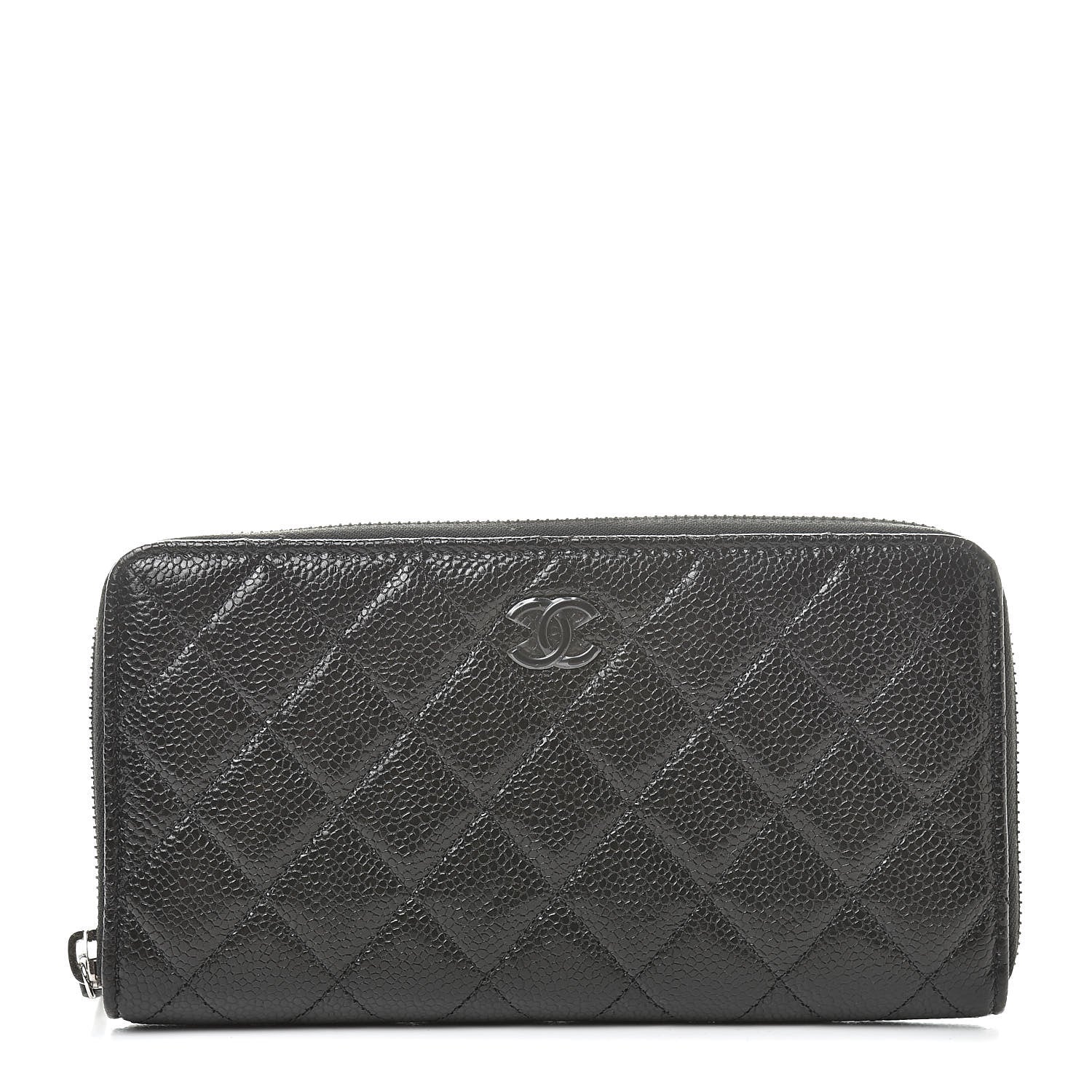 Chanel Caviar Quilted Large Gusset Zip Around Wallet Black 1 of 10