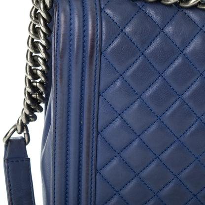 Chanel Calfskin Quilted Large Boy Flap Blue 12 of 14