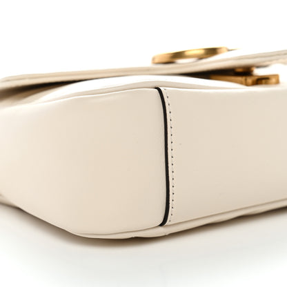 Gucci Calfskin Matelasse Mini GG Marmont Shoulder Bag White 8 of 9