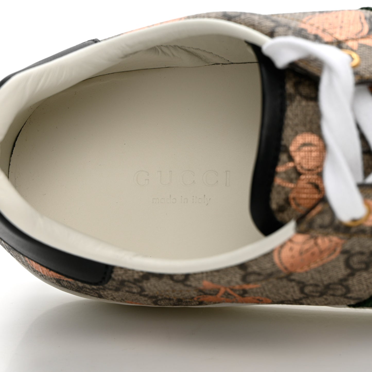GG Supreme Monogram Berry Web Womens Ace Sneakers 39.5 Beige Light Copper Black