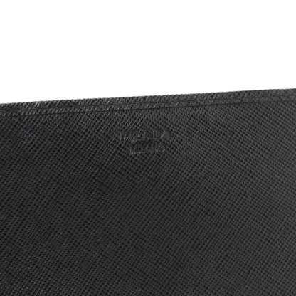 Prada Saffiano Metal Oro Chain Wallet Black 6 of 11