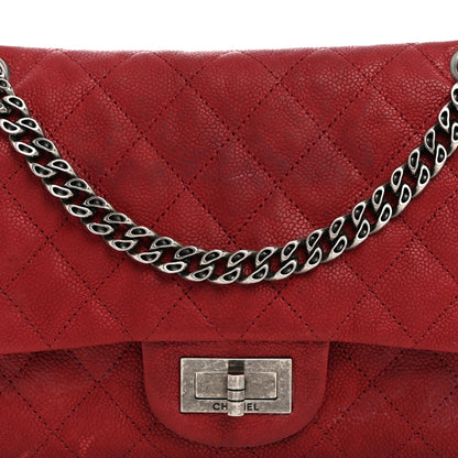 Chanel Washed Caviar Quilted 2.55 Reissue 225 Bijoux Chain Flap Red 8 of 16