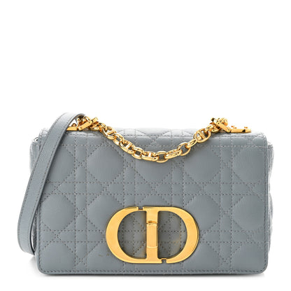 Christian Dior Calfskin Cannage Small Caro Bag Cloud Blue 1 of 10