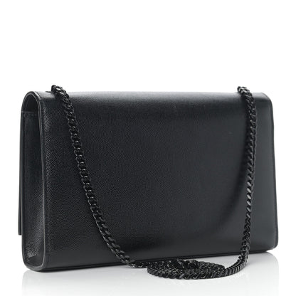 Saint Laurent Grain De Poudre Medium Classic Monogram Kate Satchel Black 3 of 10
