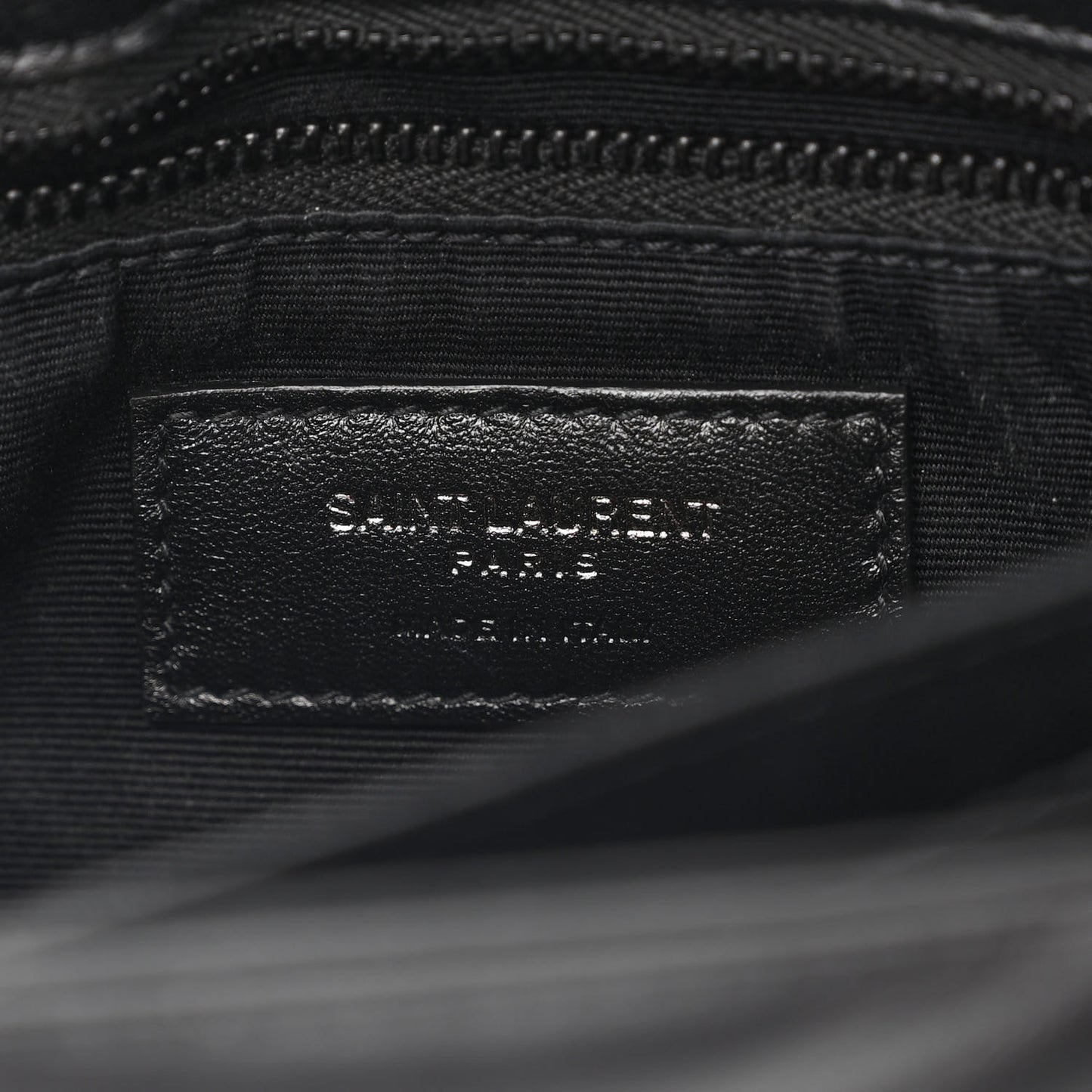 Calfskin Y Quilted Monogram Monochrome Toy Loulou Crossbody Bag Black