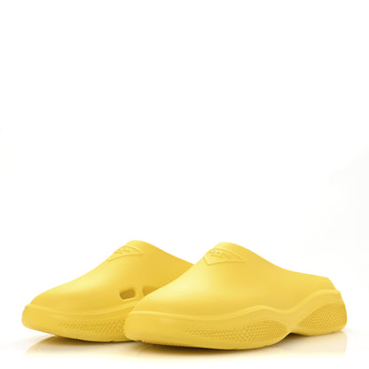 Prada Soft Mellow Rubber Triangle Logo Embossed Mens Mules 41 Sole 4 of 10