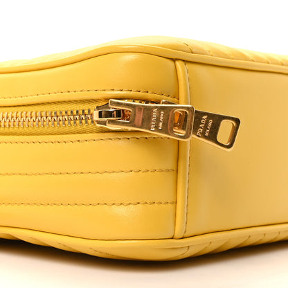 Prada Soft Calfskin Impunture Diagramme Top Handle Chain Crossbody Bag Soleil 9 of 10