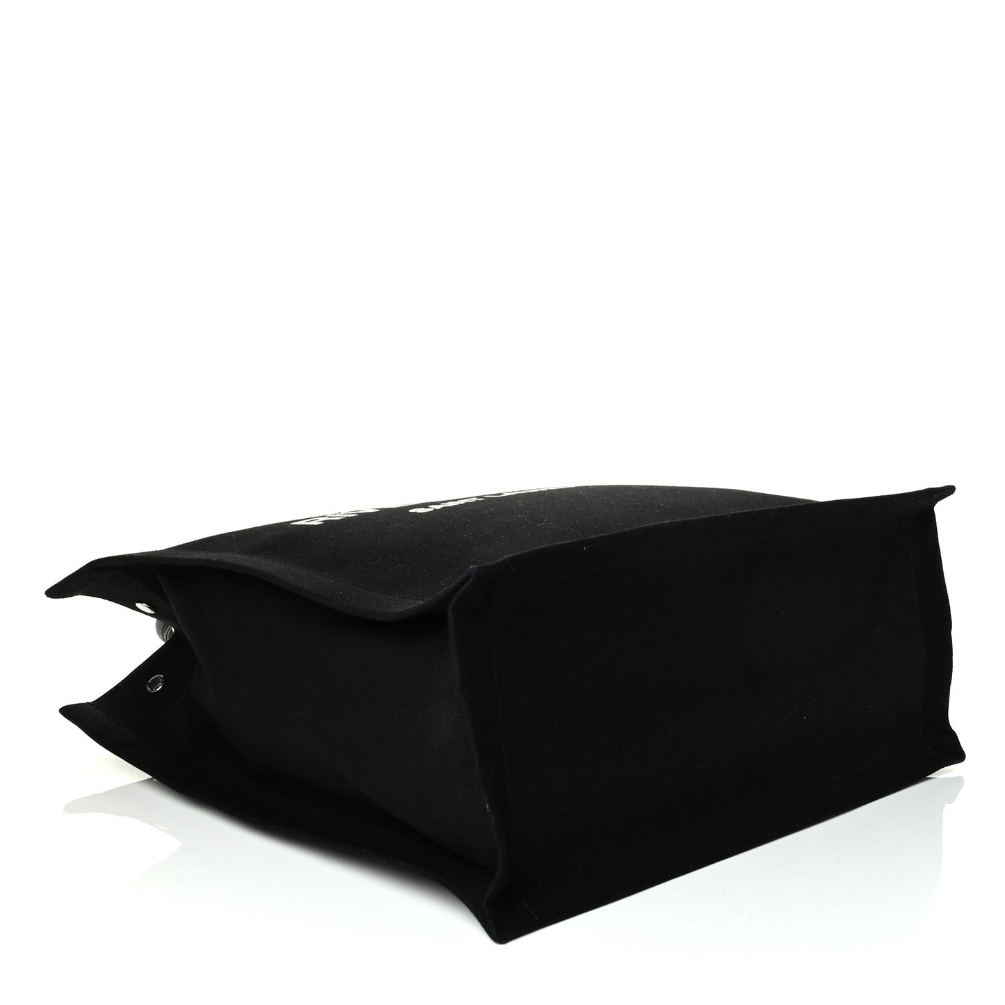Linen Calfskin Rive Gauche North South Tote Black