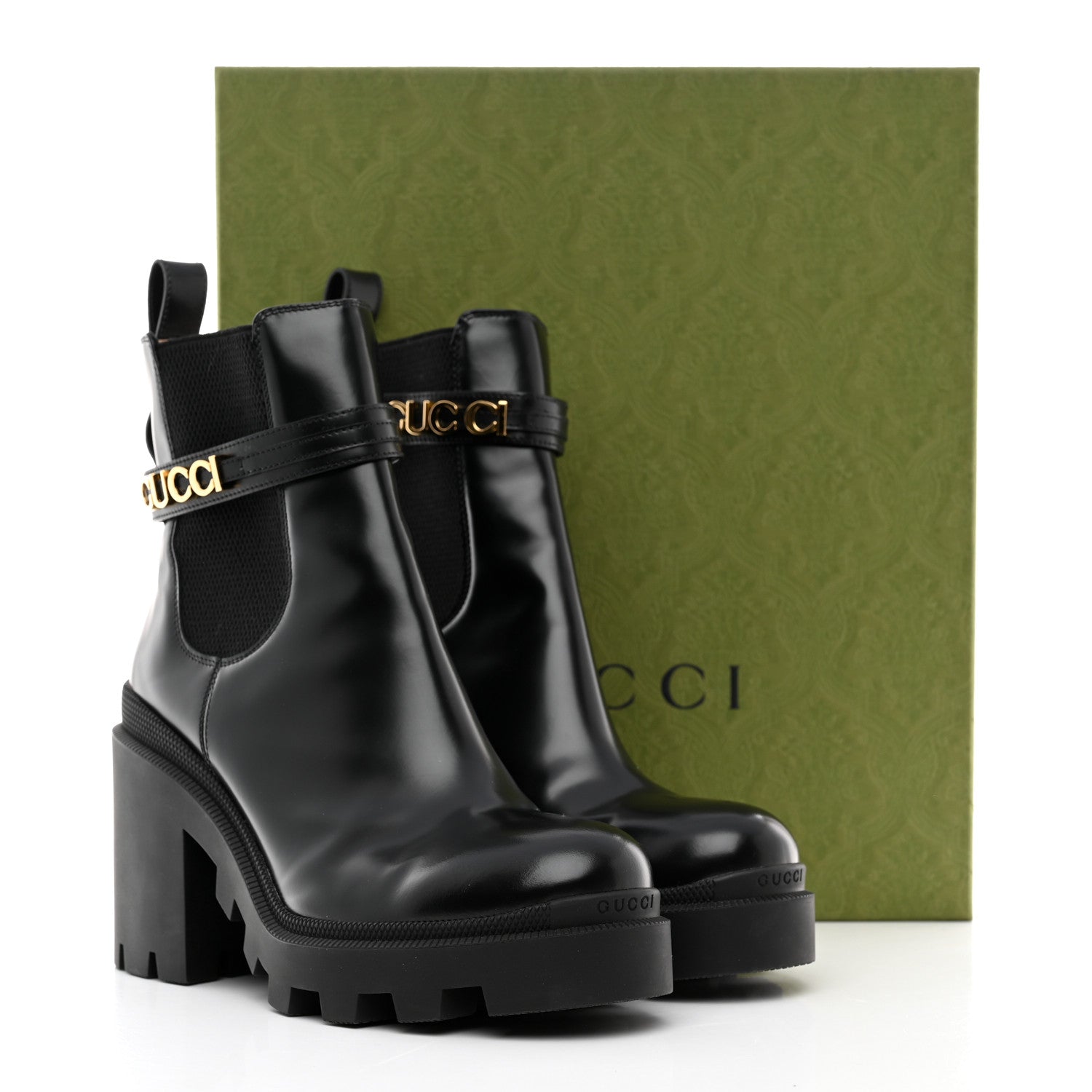 Gucci Magnum Calfskin Logo Chelsea Ankle Boots 40.5 Black 9 of 9