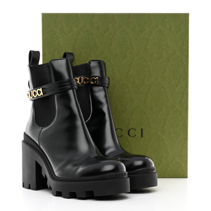 Gucci Magnum Calfskin Logo Chelsea Ankle Boots 40.5 Black 9 of 9