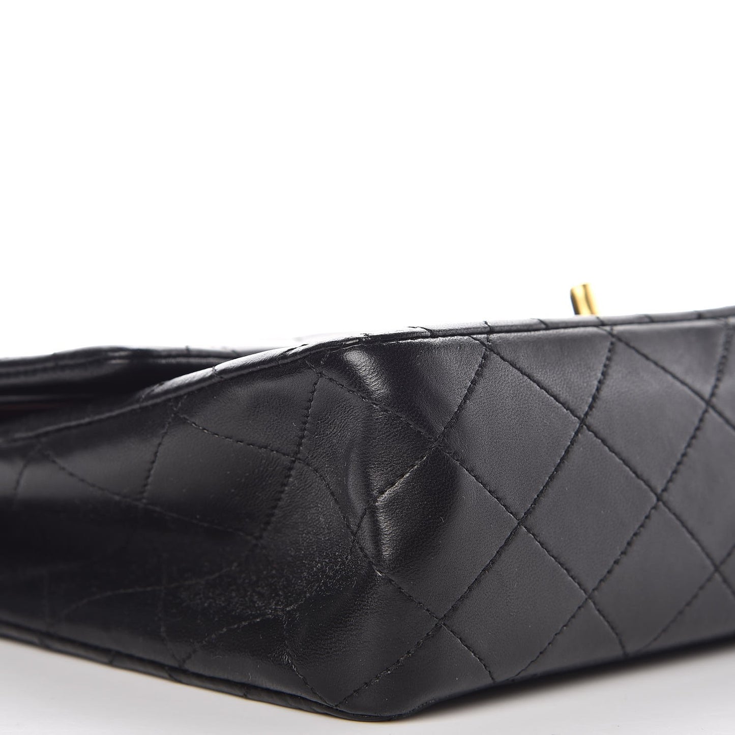 Lambskin Quilted Medium Double Flap Black