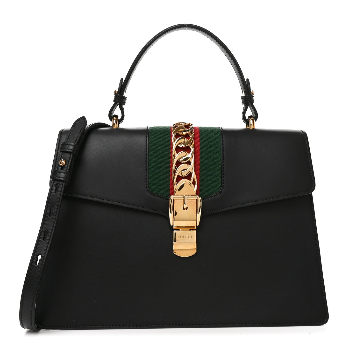 Calfskin Medium Sylvie Top Handle Bag Black