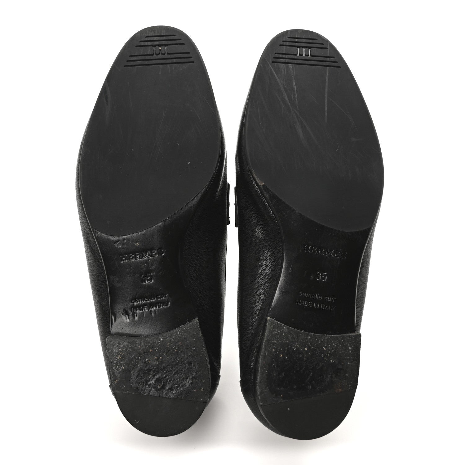 Hermes Goatskin Womens Paris Loafers 35 Black 6 of 9