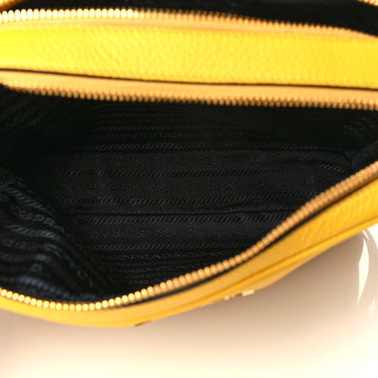 Prada Vitello Daino Medium Double Zip Shoulder Bag Soleil 6 of 11