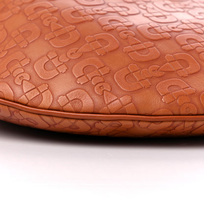 Gucci Calfskin Horsebit Embossed Glam Hobo Tan 8 of 14