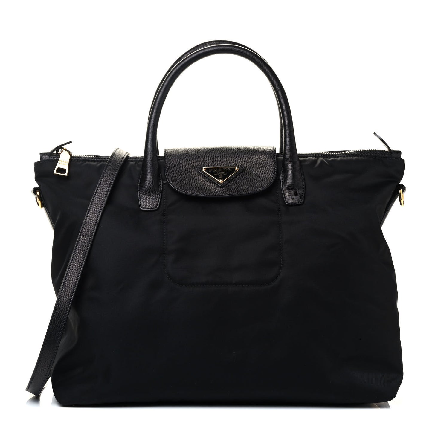 Tessuto Nylon Saffiano Tote Black