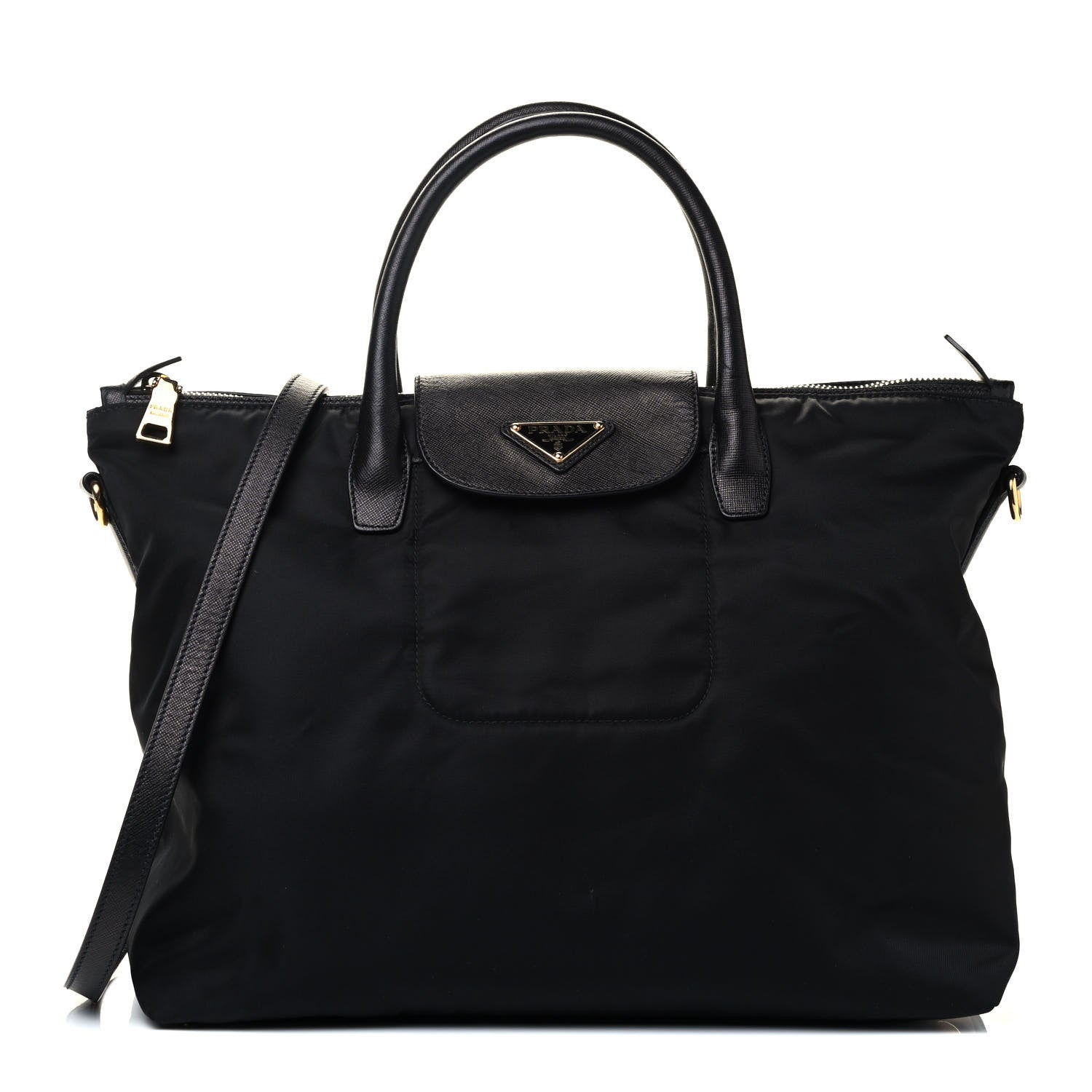 Prada Tessuto Nylon Saffiano Tote Black 1 of 4