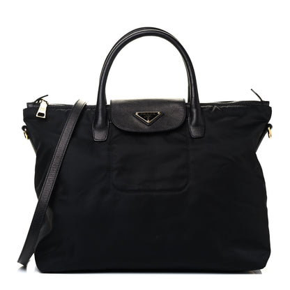 Prada Tessuto Nylon Saffiano Tote Black 1 of 4