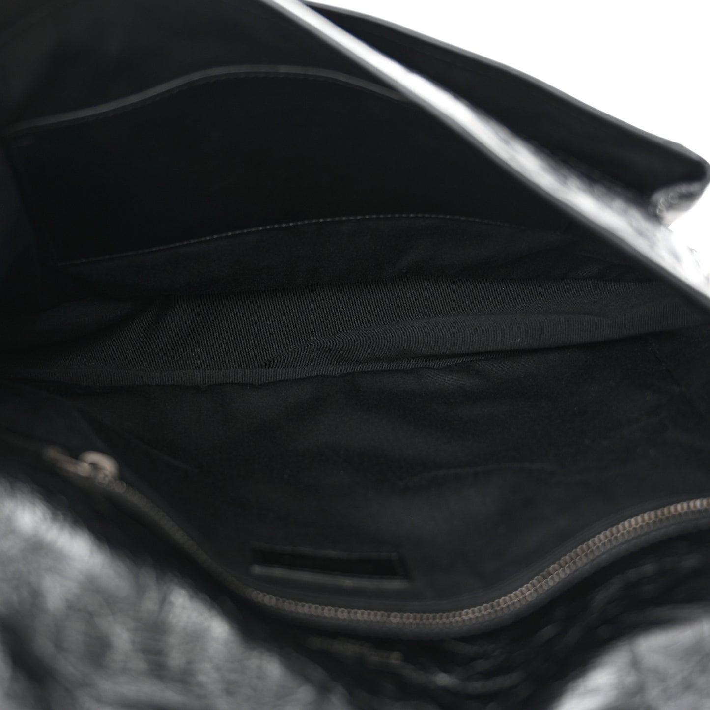 Crinkled Calfskin Matelasse Monogram Large Niki Chain Satchel Black