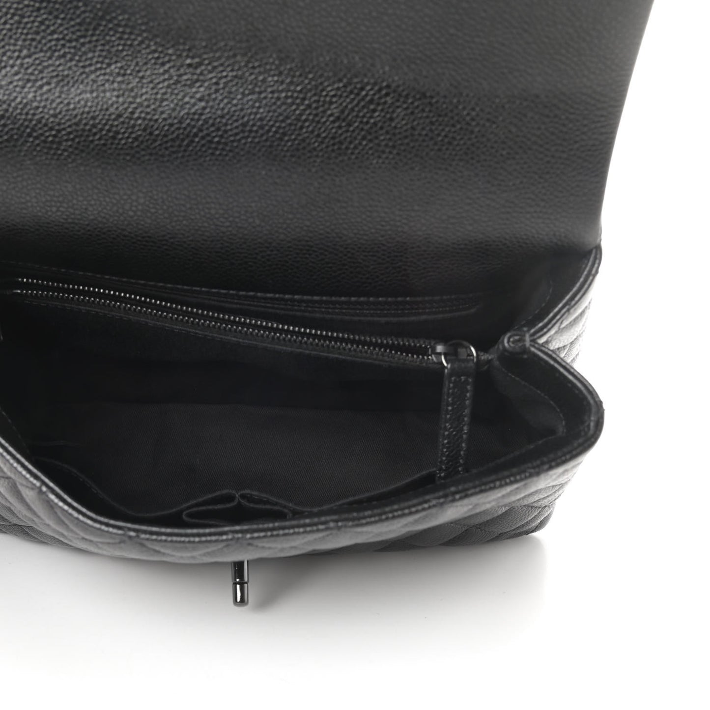 Caviar Quilted Small Coco Handle Flap So Black