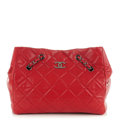 Chanel Caviar Quilted Large Cells Tote Red 1 of 7