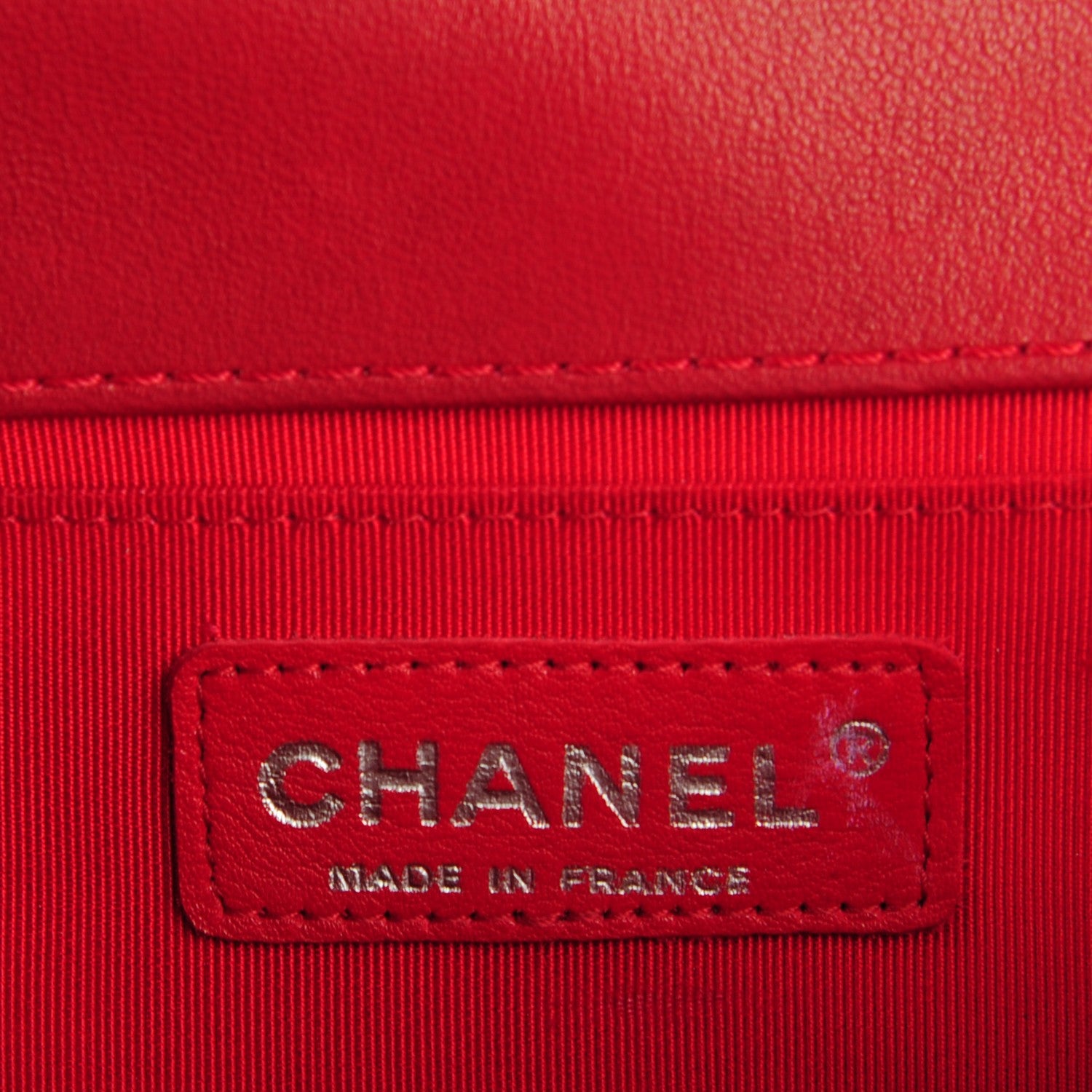 Chanel Lambskin Quilted Medium Boy Flap Black Red 6 of 8