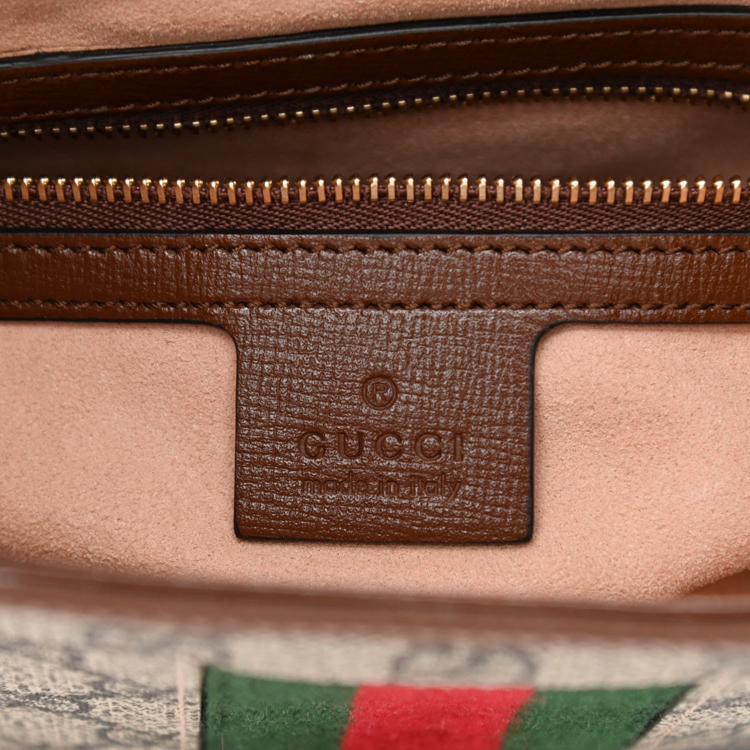 Gucci GG Supreme Monogram Azalea Calfskin Web Small Jackie 1961 Hobo Beige Ebony Brown Sugar 6 of 10