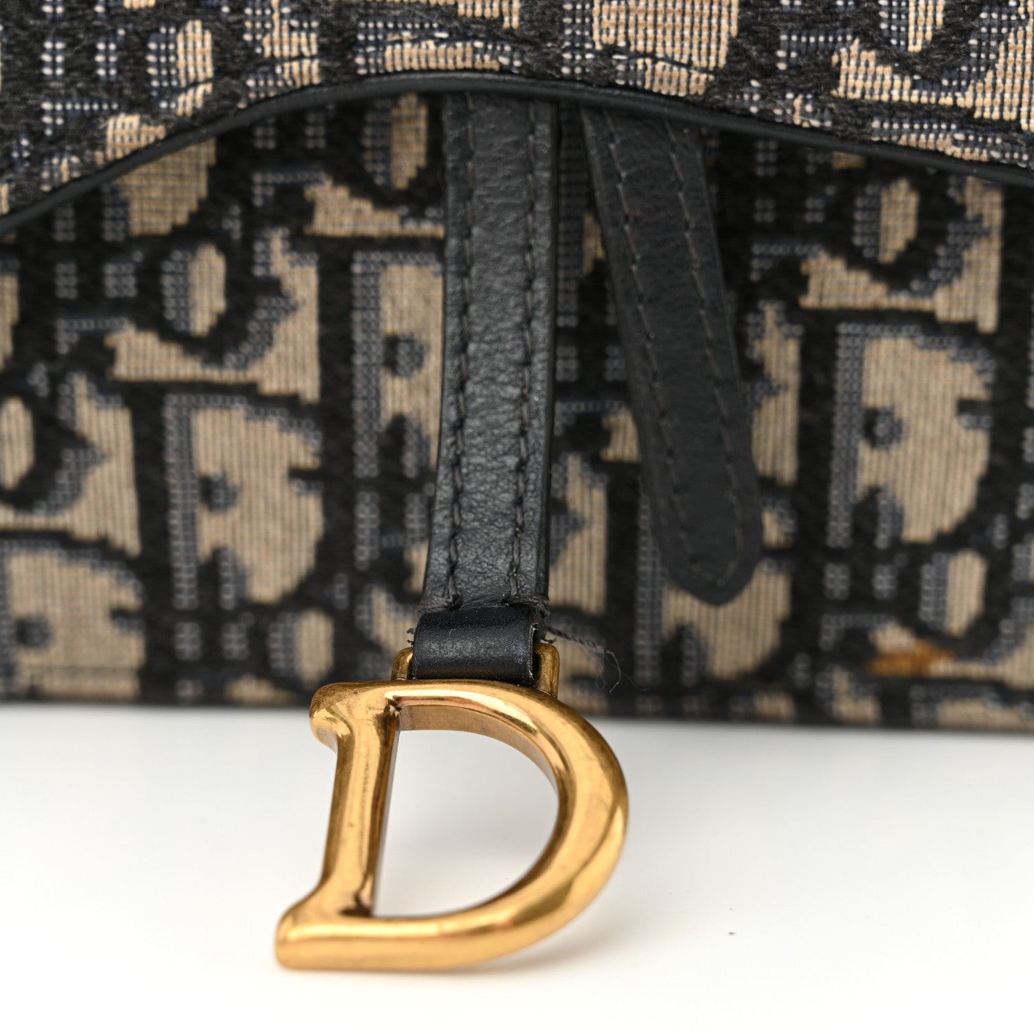 Christian Dior Oblique Saddle Chain Pouch Blue 16 of 17