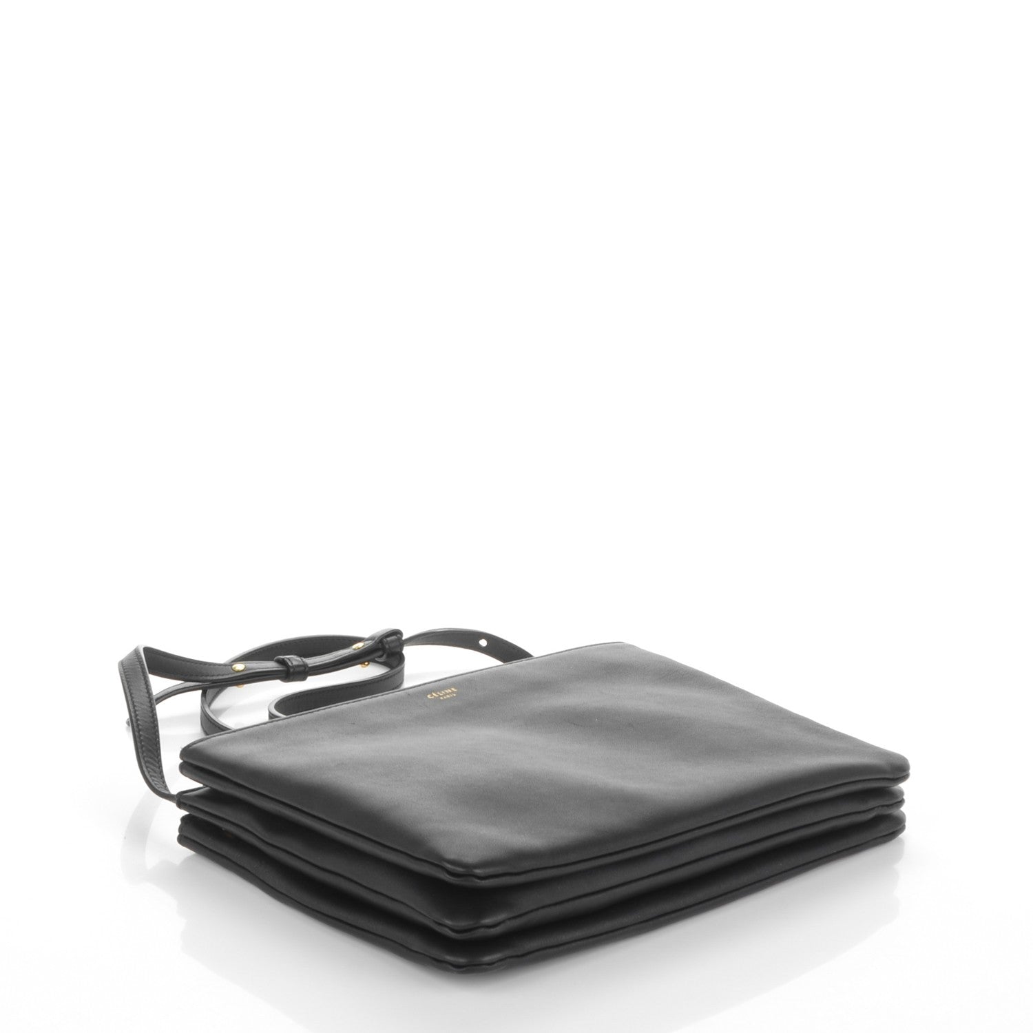 Celine Lambskin Large Trio Crossbody Bag Black 4 of 7