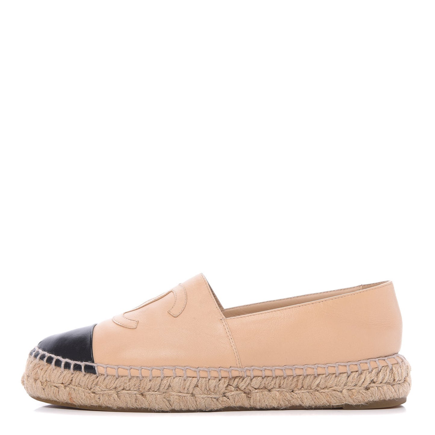Lambskin CC Espadrilles 38 Beige Black