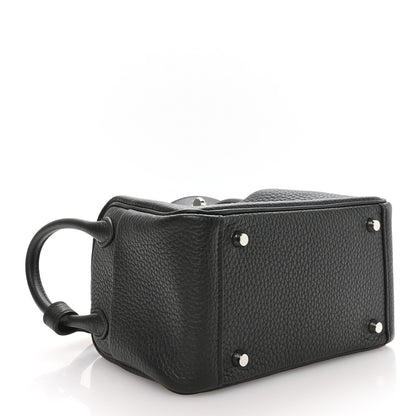 Hermes Taurillon Clemence Mini Lindy 20 Black 4 of 11