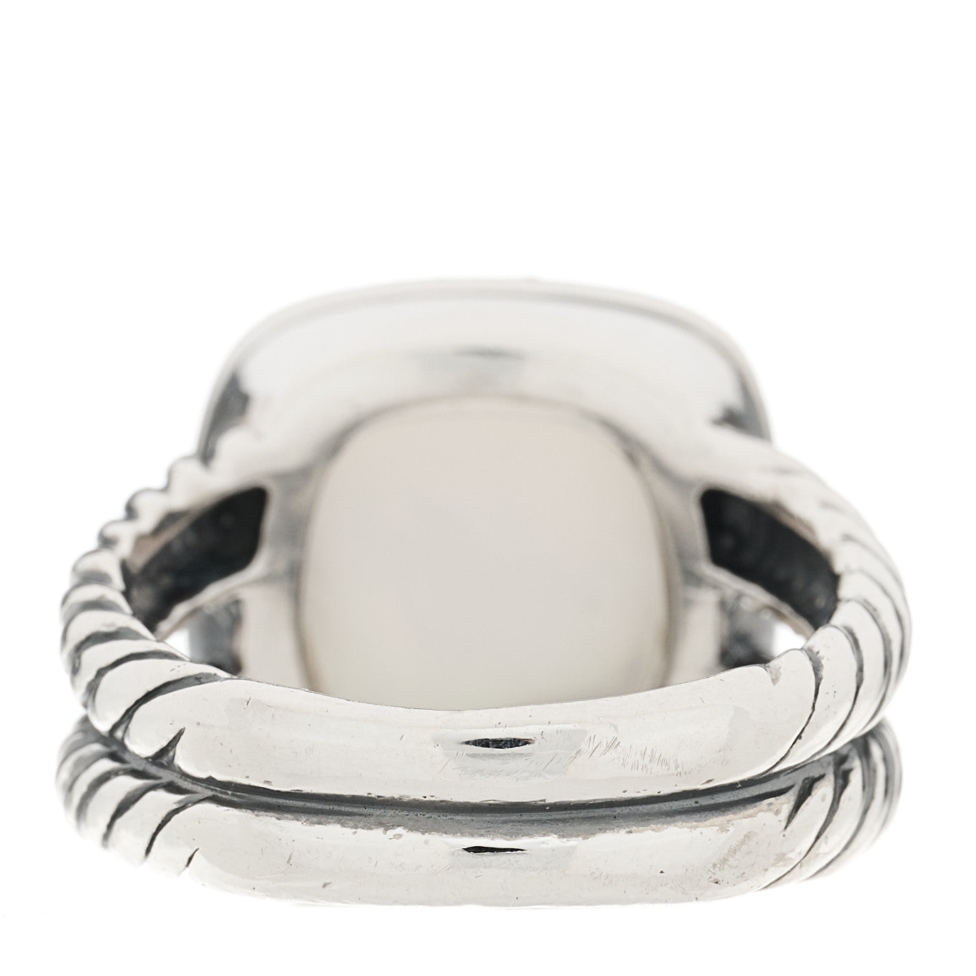 David Yurman Sterling Silver Diamond Mother of Pearl 11mm Albion Ring 54 6.75 3 of 4