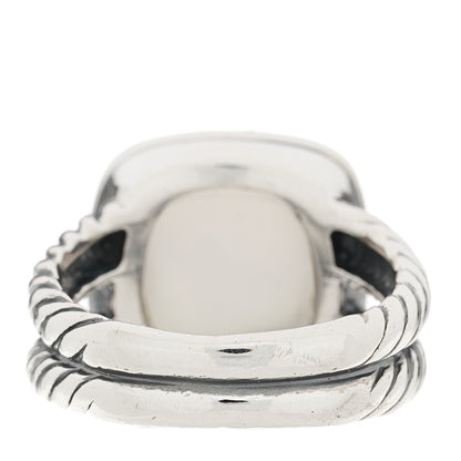 David Yurman Sterling Silver Diamond Mother of Pearl 11mm Albion Ring 54 6.75 3 of 4