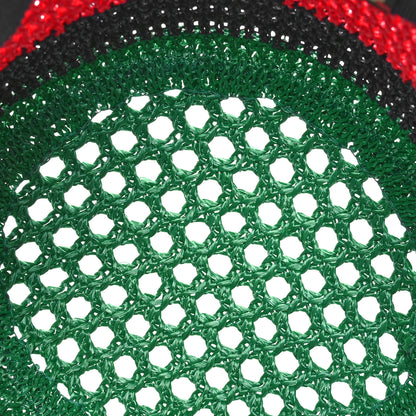 Gucci Raffia Interlocking G Web Bucket Hat S Green Multicolor 7 of 9
