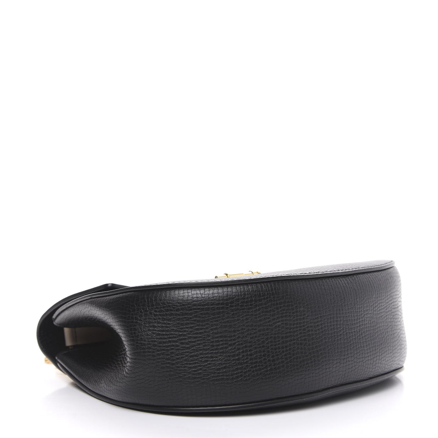 Grained Calfskin Lambskin Bi-Color Drew Shoulder Bag Black Powder Beige