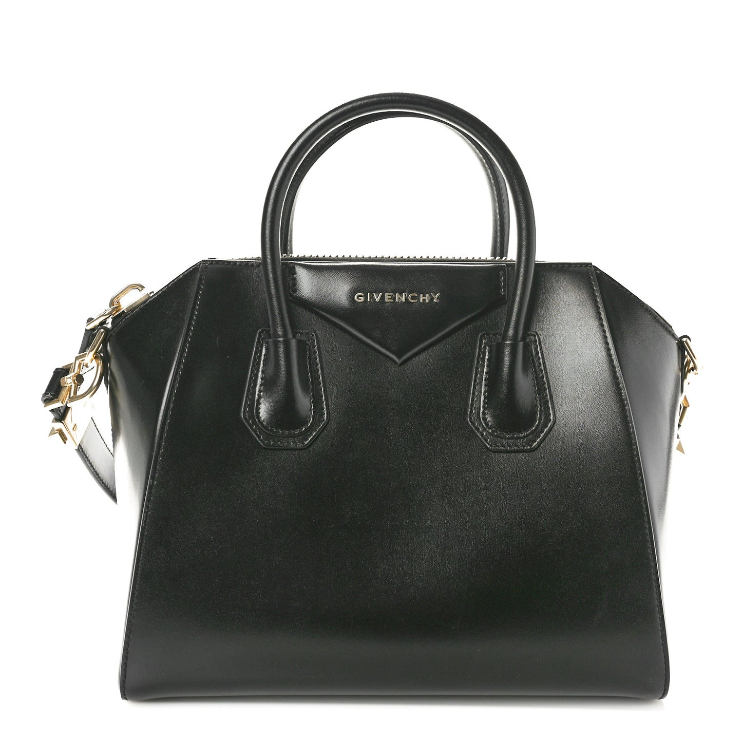 Shiny Lord Calfskin Small Antigona Black